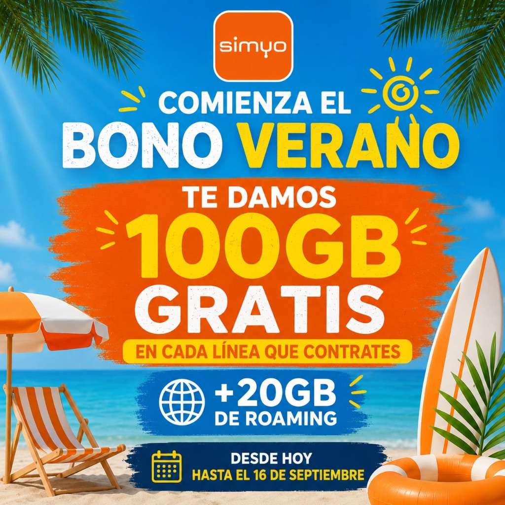 Simyo Bono Verano 100GB Gratis
